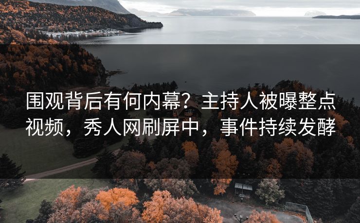 围观背后有何内幕？主持人被曝整点视频，秀人网刷屏中，事件持续发酵